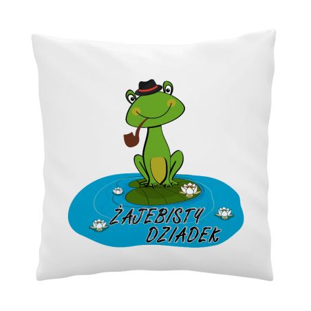 🐸 Żabia Poduszka „Żajebista Babcia” / „Żajebisty Dziadek” – Humor i komfort w jednym! 🛏️🎁