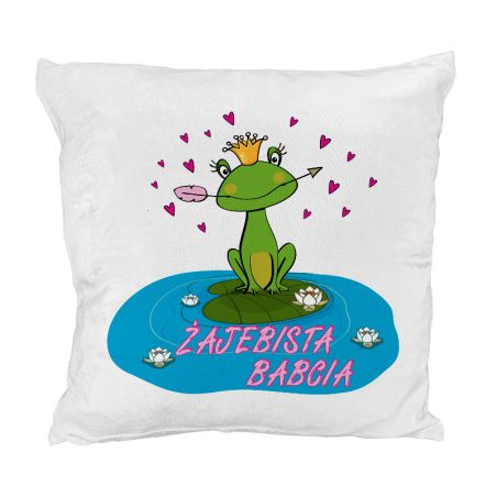 🐸 Żabia Poduszka „Żajebista Babcia” / „Żajebisty Dziadek” – Humor i komfort w jednym! 🛏️🎁
