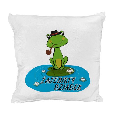 🐸 Żabia Poduszka „Żajebista Babcia” / „Żajebisty Dziadek” – Humor i komfort w jednym! 🛏️🎁
