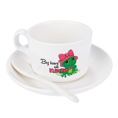 Żabia filiżanka „Bez kawy nie kumam”🐸