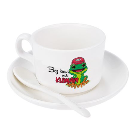 Żabia filiżanka „Bez kawy nie kumam”🐸