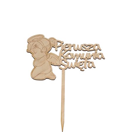 🎂 Topper na tort na Pierwszą Komunię Świętą z aniołkiem 👼