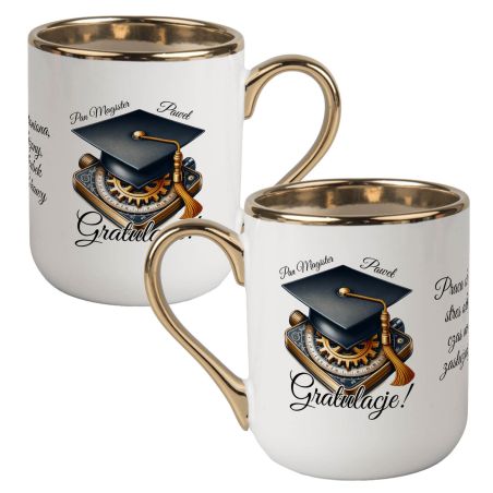 Kubek personalizowany na obronę – Gratulacje dla Magistra, Inżyniera lub Doktora 🎓☕