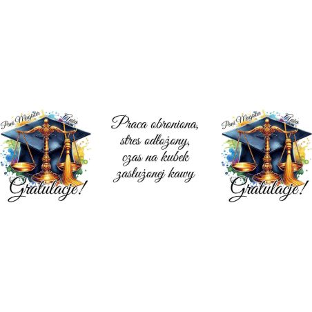 Kubek personalizowany na obronę – Gratulacje dla Magistra, Inżyniera lub Doktora 🎓☕