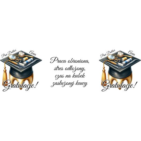 Kubek personalizowany na obronę – Gratulacje dla Magistra, Inżyniera lub Doktora 🎓☕