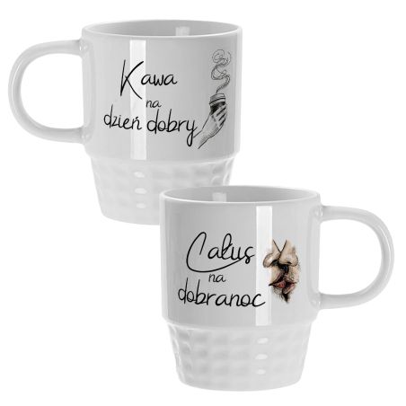 Kubek „Kawa na dzień dobry / Całus na dobranoc” – 290 ml