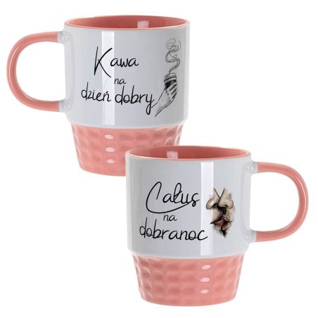Kubek „Kawa na dzień dobry / Całus na dobranoc” – 290 ml