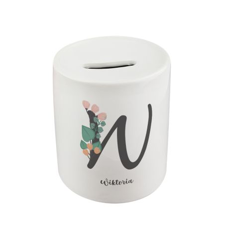 Ceramiczna skarbonka z imieniem i inicjałem – wyjątkowy prezent dla dziecka