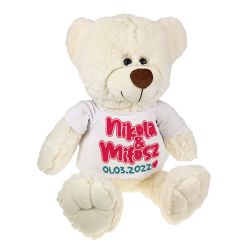Maskotka miś duży z imionami i datą ważną dla zakochanych...