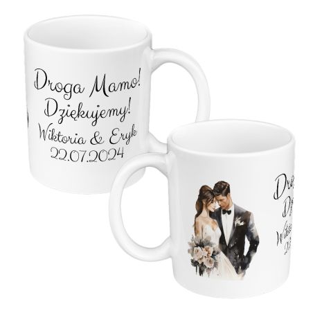 Zestaw kubków 330 ml w pudełku - podziękowanie dla Rodziców od Młodej Pary.