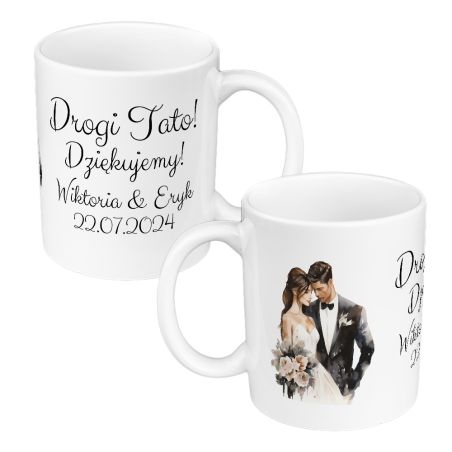 Zestaw kubków 330 ml w pudełku - podziękowanie dla Rodziców od Młodej Pary.