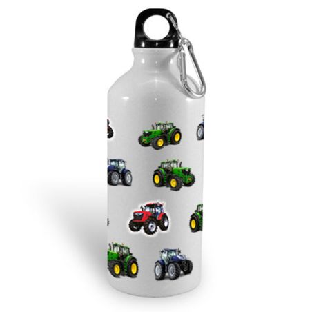 Bidon aluminiowy z traktorami 400ml/600ml - bidon do szkoły/przedszkola