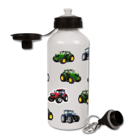 Bidon aluminiowy z traktorami 400ml/600ml - bidon do szkoły/przedszkola