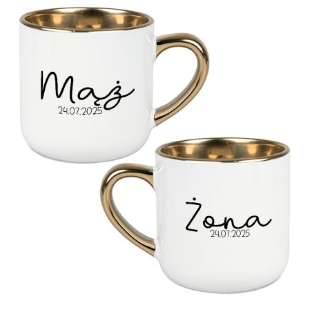 Zestaw kubków „Mąż & Żona” z personalizacją - prezent na ślub