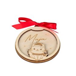 Personalizowana bombka drewniana świąteczna z imieniem –... 2