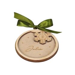 Personalizowana drewniana bombka świąteczna z imieniem –...