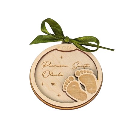 Bombka „Pierwsze Święta” z imieniem – dla noworodka