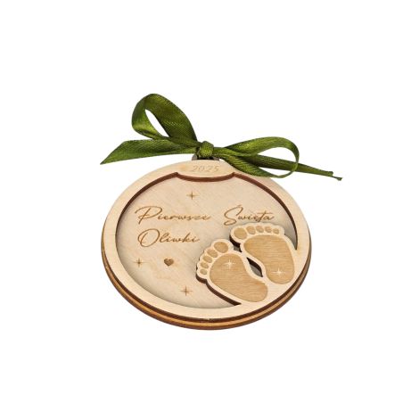 Bombka „Pierwsze Święta” z imieniem – dla noworodka