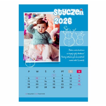 Foto Kalendarz ze zdjęciami specjalnie dla babci i dziadka - wzór 5.