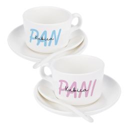 Zestaw filiżanek PAN & PANI z personalizacją – idealny...