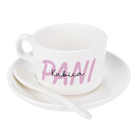 Zestaw filiżanek PAN & PANI z personalizacją – idealny prezent na ślub! 💑💙💗