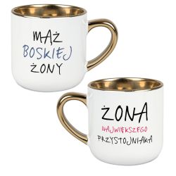 Zestaw Kubków dla Pary 400 ml – Mąż Boskiej Żony & Żona...