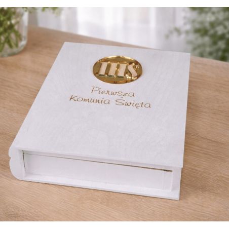 Personalizowane pudełko na Biblię Komunia Święta 🎁 pudełko na pieniądze + Biblia dla dzieci 📖 grawer imię data