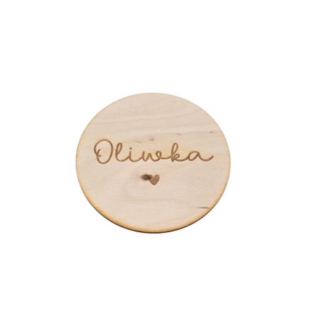 Drewniane tabliczki miesiące dziecka 📸 personalizowane krążki 1–12 miesięcy + imię 🧸 zestaw do zdjęć niemowlaka