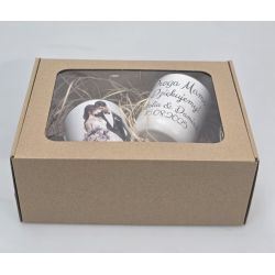 🎁 Pudełko prezentowe na 2 kubki lub filiżanki z okienkiem