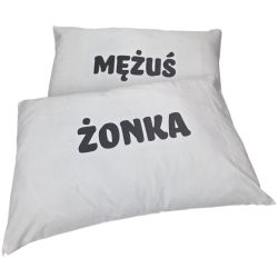 Zestaw poduszek Mężuś & Żonka 40 × 60 cm - prezent na ślub 2