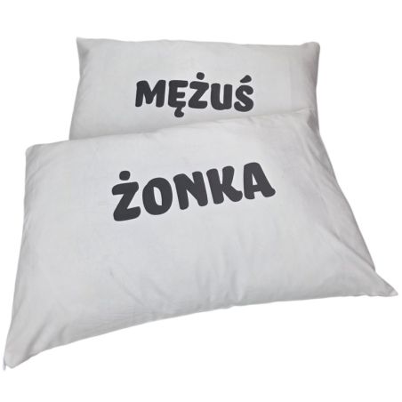 Zestaw poduszek Mężuś & Żonka 40 × 60 cm - prezent na ślub