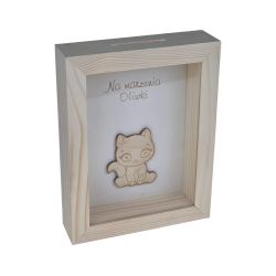 Skarbonka drewniana z grawerem – personalizowana...