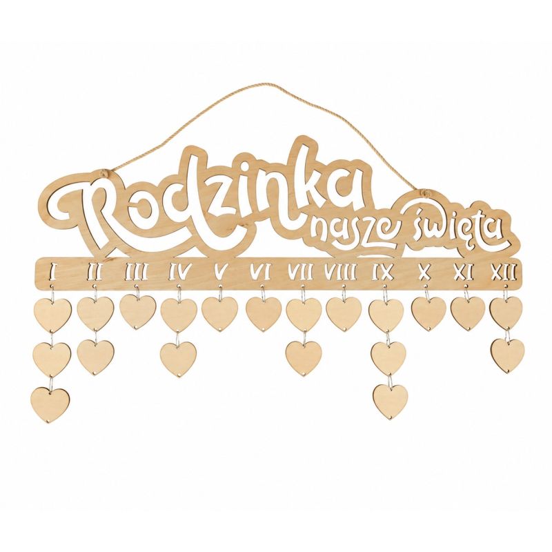 Serduszka do kalendarza - Urodziny mojej rodziny.
