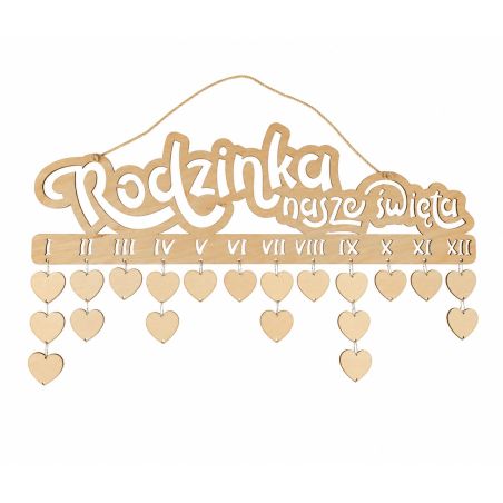 Serduszka do kalendarza - Urodziny mojej rodziny.