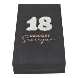 Personalizowane drewniane pudełko na pieniądze – prezent na 18 urodziny 🎁✨ 2