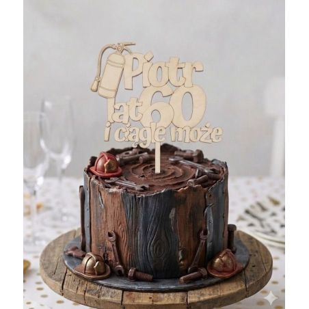 Personalizowany topper na tort „… lat i ciągle może” z imieniem 🎂🎉