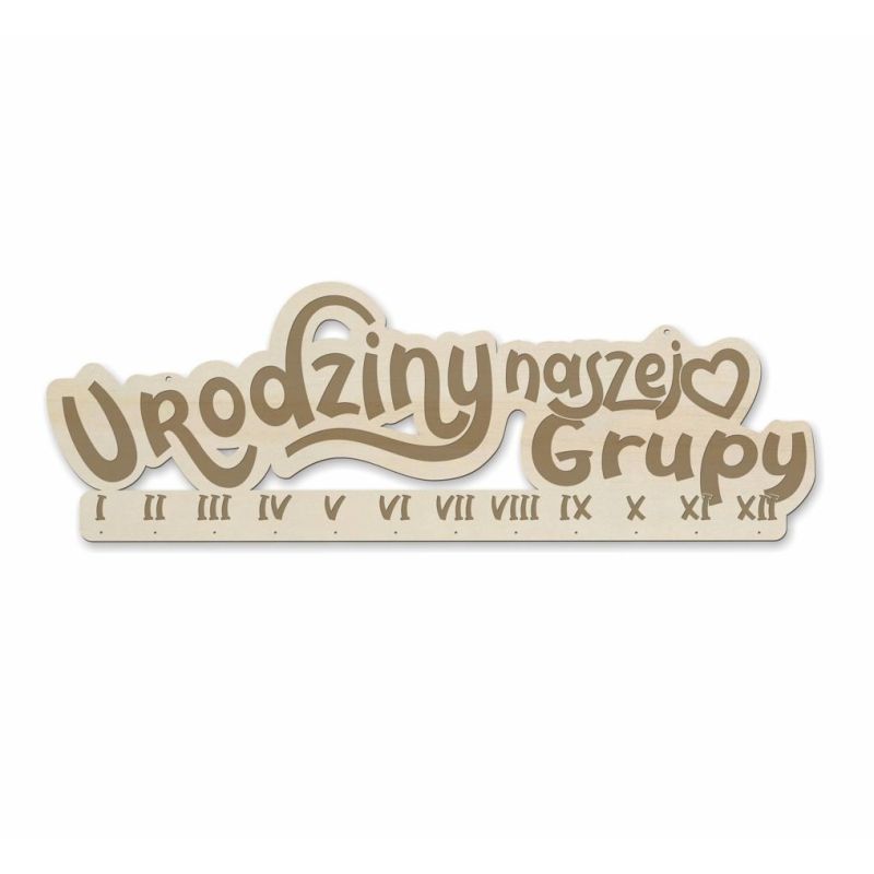 Urodziny naszej grupy - kalendarz z grawerem- wzór Urodziny naszej Grupy.