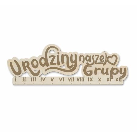 Urodziny naszej grupy - kalendarz z grawerem- wzór Urodziny naszej Grupy.