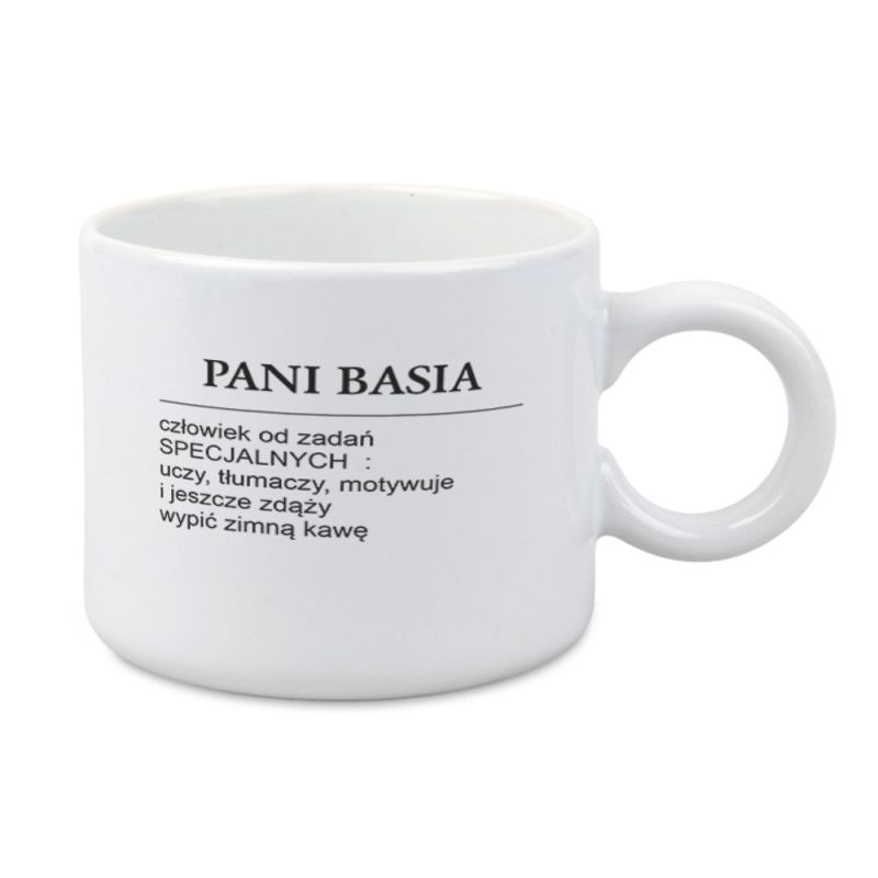Kubek ceramiczny „Pani Basia” 300 ml – prezent dla nauczycielki 🍎☕