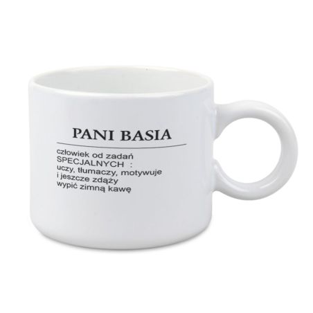 Kubek ceramiczny „Pani Basia” 300 ml – prezent dla nauczycielki 🍎☕