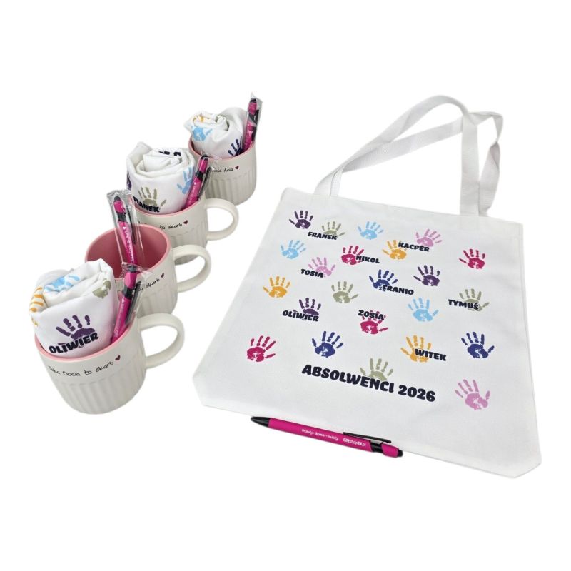 🎁 Personalizowany zestaw prezentowy dla Cioci ze żłobka ❤️ Kubek + torba + długopis