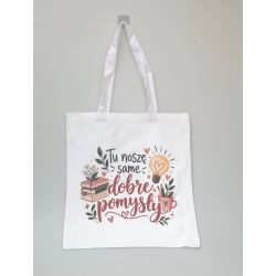 Torba dla nauczyciela z nadrukiem „Tu noszę same dobre pomysły” 36×40 cm – prezent na Dzień Nauczyciela 2