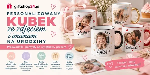 Personalizowany kubek ze zdjęciem i imieniem na urodziny – dostawa w tydzień
